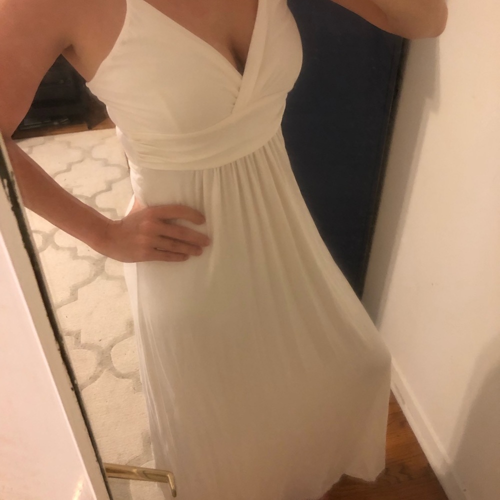Spaghetti strap, white, maxi.  NEVER WORN